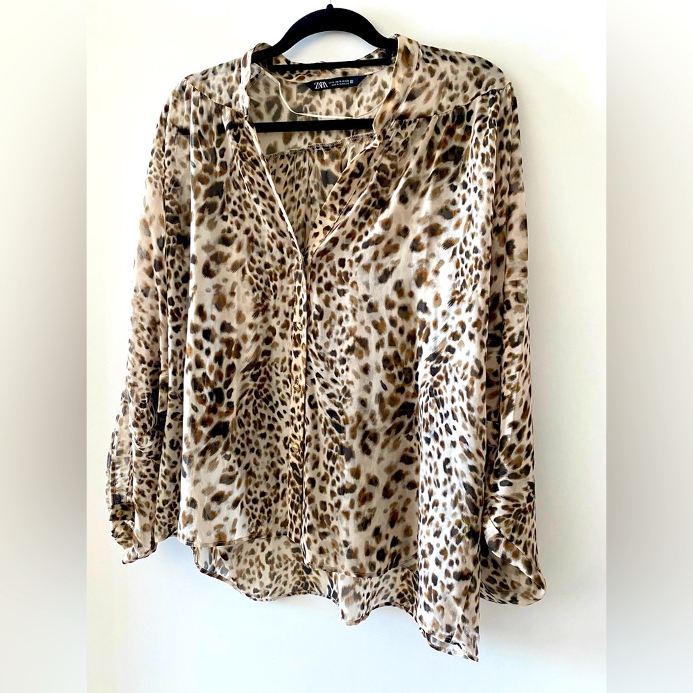 Zara animal print blouse